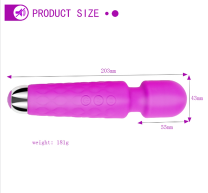 SEXTOYS Vibromasseur De Stimulateur De Clitoris à Vitesse Réglable AV Magic Wand -20 Mode- Noir